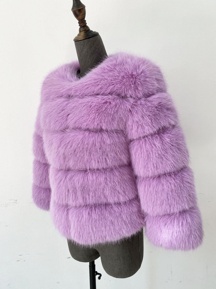 Pre-Order Coloured Faux Fox Fur Jacket